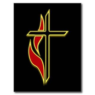 CROSS AND FLAME POST CARD