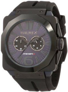 Haurex Italy Men's 3N372UNB Athenum Black IP And Blue Aluminum Chronograph Watch Haurex Italy Watches