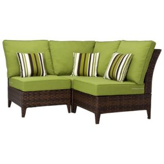 Belmont Brown Wicker Patio Sectional Seating Fur