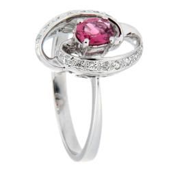 D'sire 10k White Gold Pink Tourmaline and White Sapphires Ring D'sire Gemstone Rings