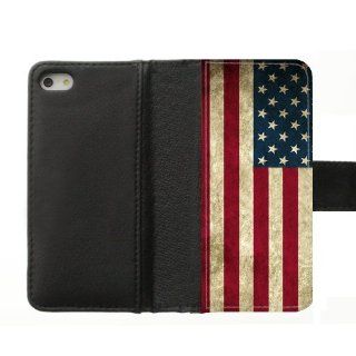 Customize American Flag Diary Leather Case for Iphone 5/5s Cell Phones & Accessories