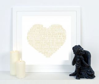 typography heart print by peters and janes