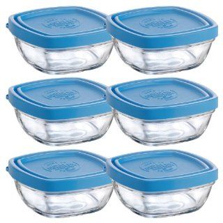Duralex Lys 5.375 Ounce Square Bowl with Lid, Set of 6 Kitchen & Dining