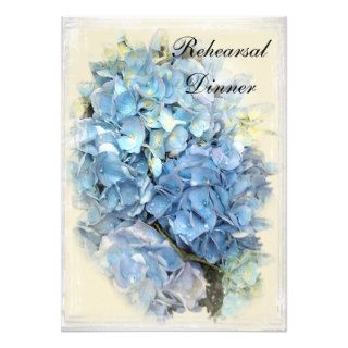 Blue Hydrangea Flower Rehearsal Dinner Invitation