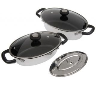 CooksEssentials Stainless Steel II 5 pc. Oval Saucepan Set —