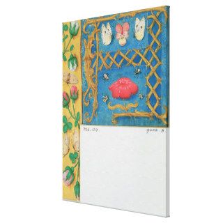 Ms 134 Illuminated letter `A' and side border of f Gallery Wrapped Canvas