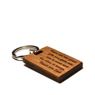 'inspire me' father's day quote key ring by made lovingly made