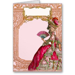 Marie Antoinette in Hot Pink Greeting Cards