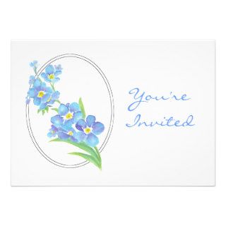 Custom Farewell Party Invite Forget Me Not Flower