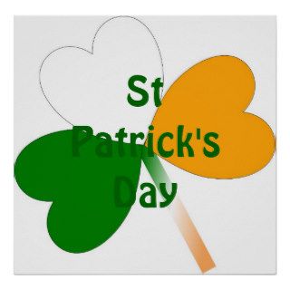St Patrick's Day Print   Coloured Shamrock