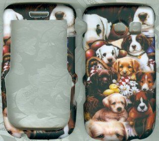 puppies snap on case Samsung SCH R375C straight Talk Phone Cover Cell Phones & Accessories