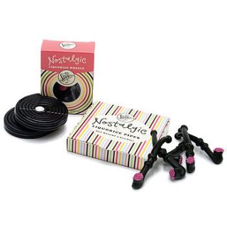 liquorice wheels and liquorice pipes gift box by mr stanley's confectionery