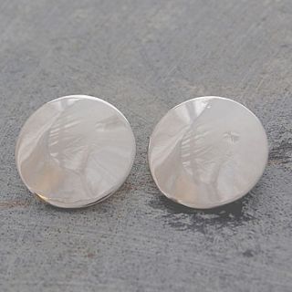 silver polished disc clip on earrings by otis jaxon silver and gold jewellery