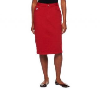 Quacker Factory DreamJeannes Knee Length Skirt —