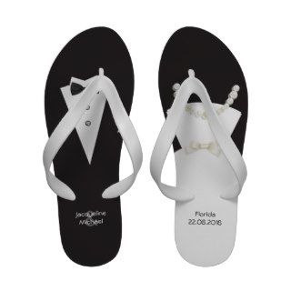 Bride & Groom Wedding Flip Flops Sandals