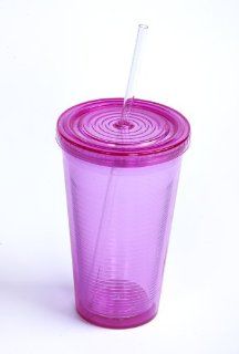WaterU BPA Free Double Wall Cup with Straw and Lid, 16 Ounce Kitchen & Dining