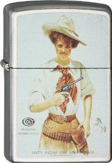 American Cowgirl Colt Frontier Revolver Peacemaker Six Shooter Zippo Lighter Sports & Outdoors