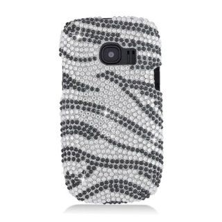 Eagle Cell PDHWM636F370 RingBling Brilliant Diamond Case for Huawei Pinnacle 2 M636   Retail Packaging   Black/Siver Zebra Cell Phones & Accessories