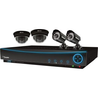 Swann Communications 4-Channel DVR Security System with 2 Dome and 2 Standard Cameras — Model# SWDVK-440022D-US  Security Systems   Cameras