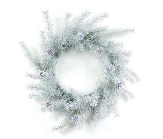 Melrose Frosted Pine Wreath with Cones, 30 Inch   Christmas Wreaths