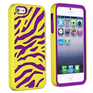 BasAcc Purple Skin/ Yellow Zebra Hybrid Case for Apple iPhone 5/ 5S BasAcc Cases & Holders