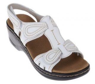Clarks Bendables Lexi Walnut Leather Sandals w/Adjustability —