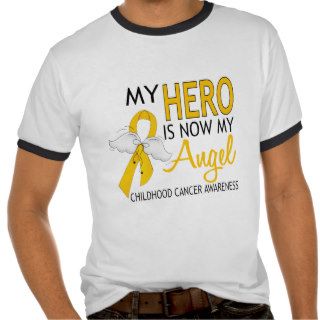 My Hero Is My Angel Childhood Cancer Tee Shirts