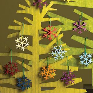 wood snowflake decorations set of 24 by lindsay interiors