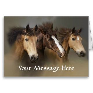 Horses Wild Trio Greeting Card