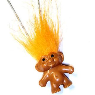 retro troll necklace by hannah makes things
