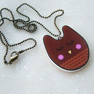 owl acrylic woodland necklace by hoobynoo world