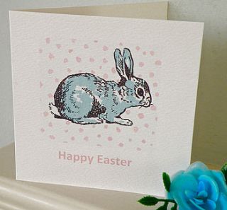 blue bunny easter card by cowboys & custard