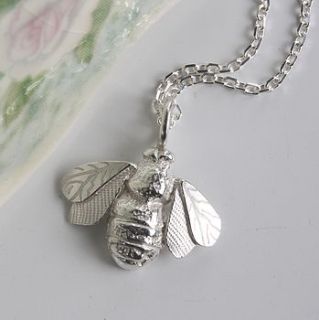 silver bee necklace by caroline brook