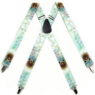 SUS 377 WLBR   Bear Novelty Themed X BACK Suspenders Clothing