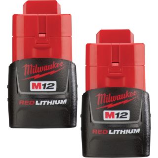 Milwaukee M12 RedLithium Compact 1.5Ah Battery — 2-Pk., Model# 48-11-2411  Power Tool Batteries