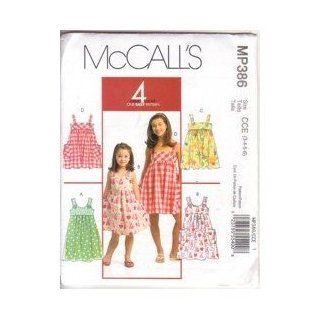 McCalls Sewing Pattern 86, 4 Looks, Easy, Childrens and Girls Dresses, Sizes US CCE 3 4 5 6, 56,58,61,64cms, 22,23,24,25" 