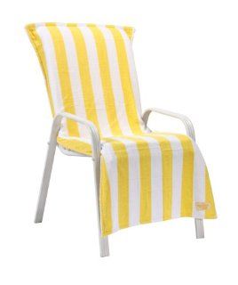 The Bahama Towel Company 380 Gram Bahama Chair Cover, Sunrise Yellow/White Cabana Stripe   Armchair Slipcovers