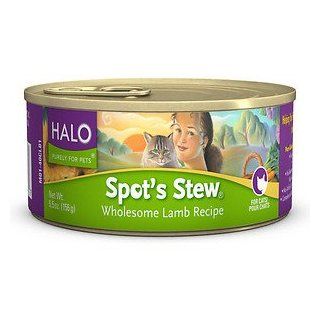 Halo Spot's Stew Wholesome Lamb Recipe Grain Free Canned Cat Food, 5.5 oz, case of 12  Canned Wet Pet Food 