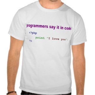 "I Love You" PHP Code Design Tshirt