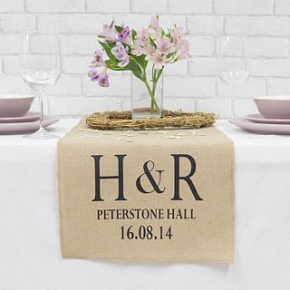 personalised wedding table runner by tillyanna
