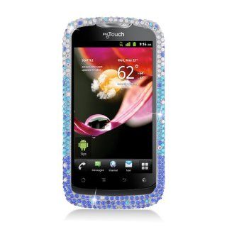 Eagle Cell PDHWMYTOUCHQ2F381 RingBling Brilliant Diamond Case for Huawei myTouch Q U8730   Retail Packaging   Blue Waterfall Cell Phones & Accessories
