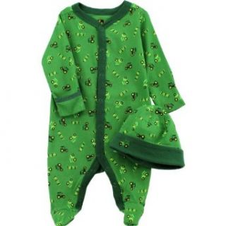 John Deere Infant Green Sleeper Hat Set FN382G Clothing