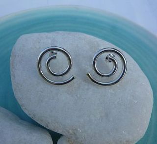 silver chunky spiral earrings by alisonbaxterjewellery