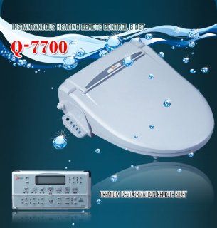 Remote Q7700 Electronic Twin Nozzle Clean Toilet Bidet Washlet Warm Water Sprayer Seat Size Round   Heated Electric Bidet Toilet Attachment  