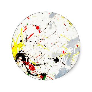 Paint Splatter Background (1) Round Stickers