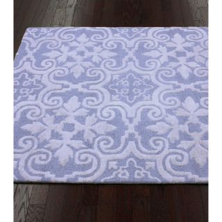 Nuloom Handmade Spanish Tiles Light Blue Wool Rug (5 X 8)