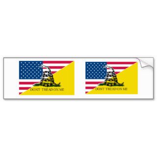 American and Gadsden Flag Bumper Sticker
