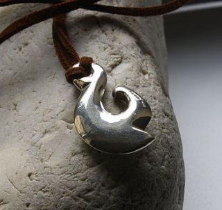 maori silver fish hook necklace by caroline brook