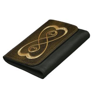 Double Infinity Gold Hearts   2   Leather Wallet Wallet For Women