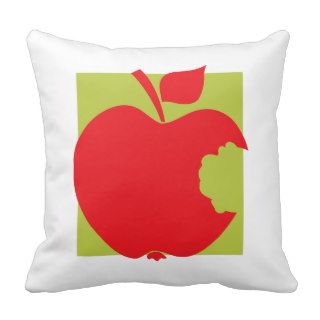 Cartoon Half Eaten Apple Pillow